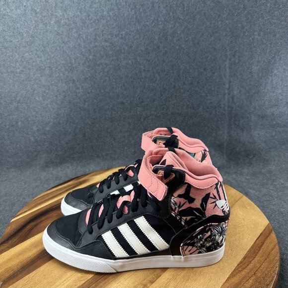 Adidas Extaball Flower High Top Sneakers Womens 9 Shoes Rare Hip Hop S74998 - Picture 6 of 11
